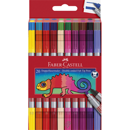 FABER-CASTELL Feutre double pointe, tui de 20