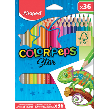 Maped Crayon de couleur COLOR'PEPS Star, tui carton de 36
