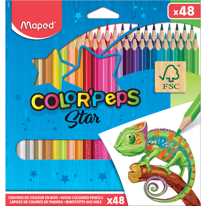 Maped Crayon de couleur COLOR'PEPS Star, tui carton de 48