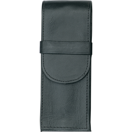 Alassio Etui pour stylo, pour 3 stylos, noir, cuir vritable