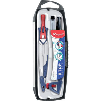 Maped Coffret compas Stop System, set de 5 pièces, gris