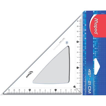 Maped Equerre Cristal 45 degrs, hypotnuse : 210 mm,