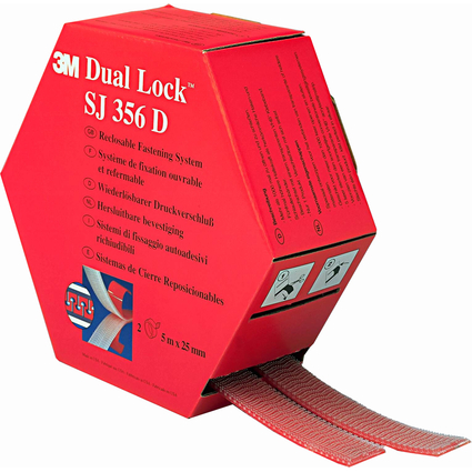 3M Fixation auto-agrippante Dual Lock SJ356D, translucide