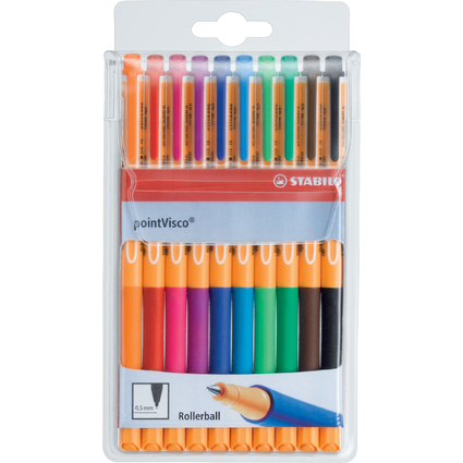 STABILO Stylo  encre gel pointVisco, tui plastique de 10