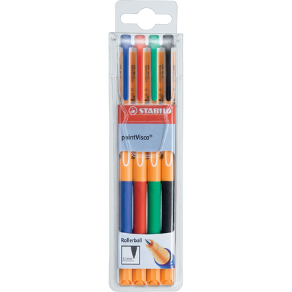 STABILO Stylo  encre gel pointVisco, tui plastique de 4