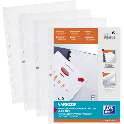 Oxford Pochette perfore vario-zipp manageMe!, A4