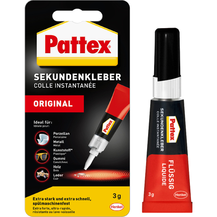 Pattex Colle liquide instantane ORIGINAL, tube de 3 g