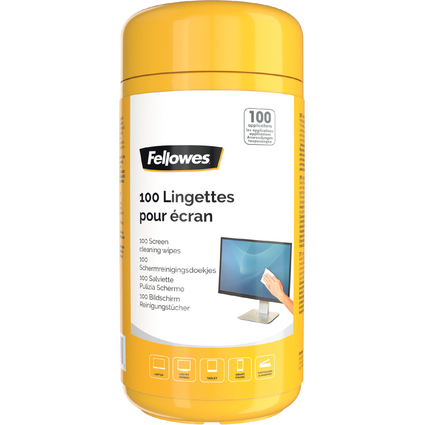 Fellowes Lingettes nettoyantes  pour cran, bote de 100