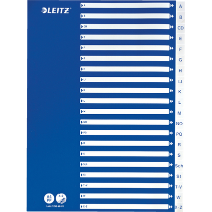 LEITZ Intercalaires en plastique, A-Z, A4, 21 touches, PP