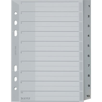 LEITZ Intercalaires en plastique, numrot, format A5,1-10