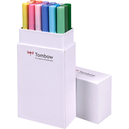 TOMBOW Feutre double pointe "ABT DUAL BRUSH PEN",tons pastel