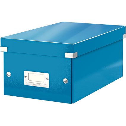LEITZ Bote de rangement pour DVD Click & Store, bleu