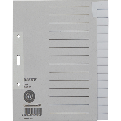 LEITZ Intercalaires en papier naturel, blanc, A5, 15 touches