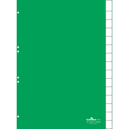 DURABLE Intercalaires en plastique, PP, 15 touches