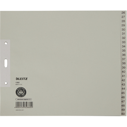 LEITZ Intercalaires en papier naturel, numrot, A4+, 26 - 5