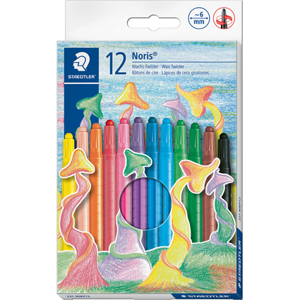 STAEDTLER Crayon en cire Noris, tui plastique de 12