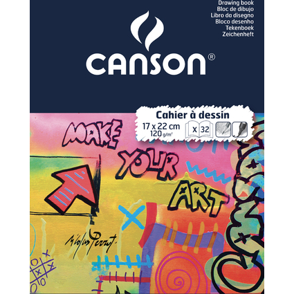 CANSON Cahier  dessin, uni, 120 g/m2, 170 x 220 mm