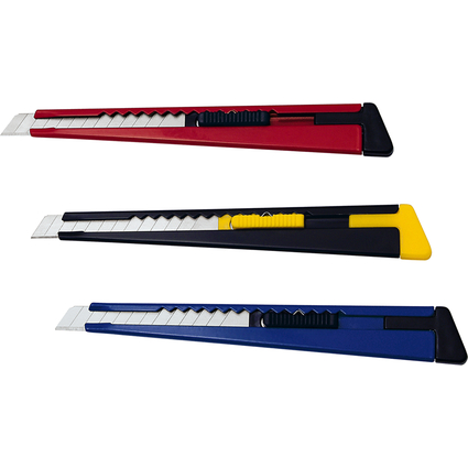 WEDO Cutter en mtal, lame: 9 mm,  clip, assorti