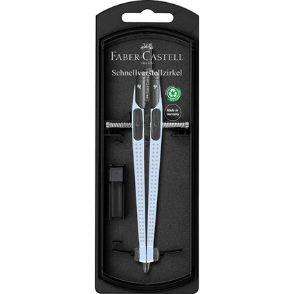 FABER-CASTELL Compas  rglage rapide GRIP, bleu ciel