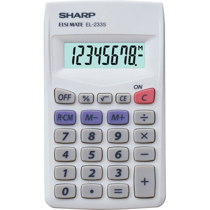 SHARP Calculatrice modle EL 233S, alimentation par batterie