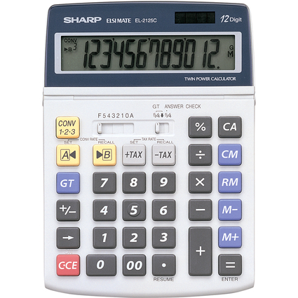 SHARP calculatrice de bureau EL-2125C alimentation solaire