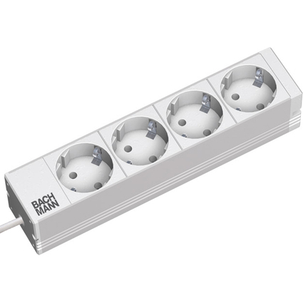 BACHMANN 10" Steckdosenleiste, 4-fach Schutzkontakt ohne