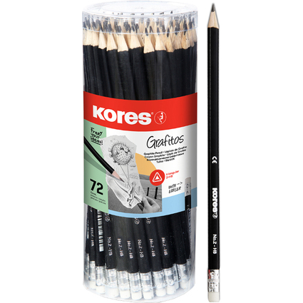 Kores crayon "GRAFITOS", duret: HB, triangulaire, 72 pices