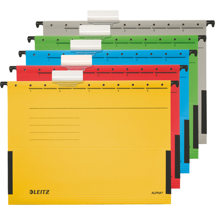 LEITZ dossier suspendu ALPHA, A4, avec soufflets, jaune