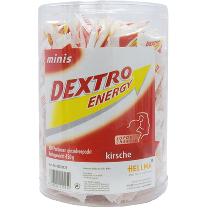 Dextro Energy Minis glucose, une bote ronde transparente