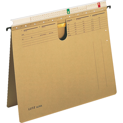 LEITZ Dossiers suspendus ALPHA, A4, avec glissire, soude