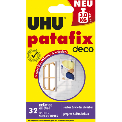 UHU Pastilles adhsives patafix deco, dtachable, blanc