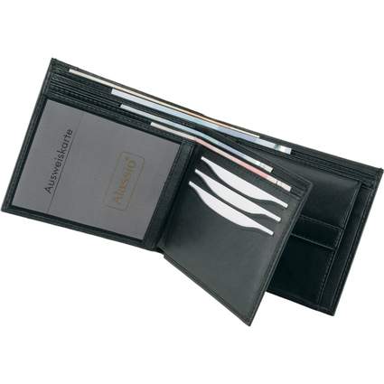 Alassio Portefeuille combin, cuir nappa, noir