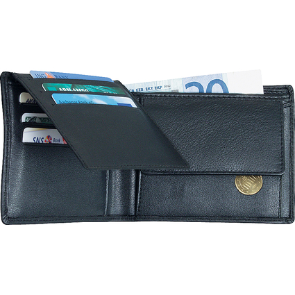 Alassio Portefeuille classique, cuir, noir