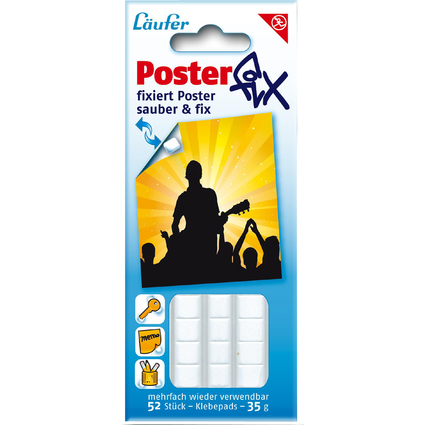 Lufer Pastille adhsive Posterfix, dtachable, blanc