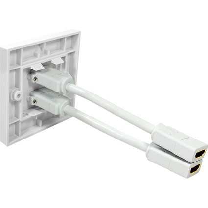 LogiLink Bote de raccordement, 2 x HDMI, blind, blanc