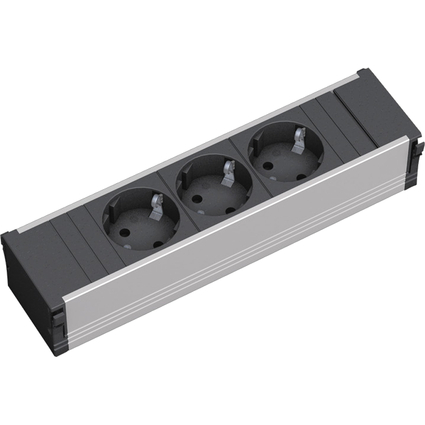 BACHMANN Bloc multiprise Coni, 3 prises, profil aluminium