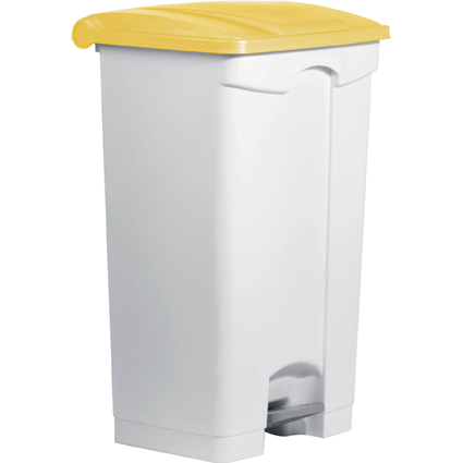 helit Poubelle  pdale "the step", 90 litres, blanc/jaune