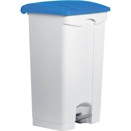 helit Poubelle  pdale "the step", 90 litres, blanc/bleu