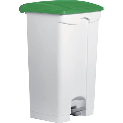helit Poubelle  pdale "the step", 90 litres, blanc/vert