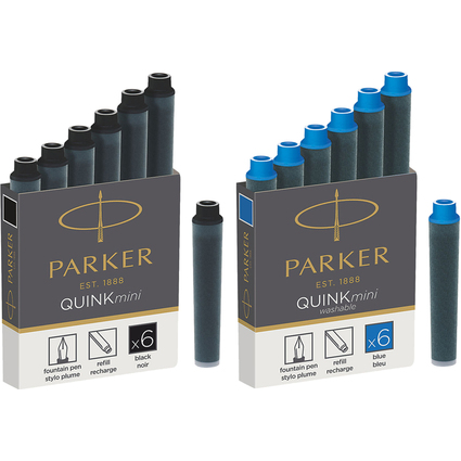 PARKER Cartouches d'encre Mini QUINK, permanent, noir