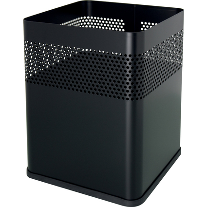 helit Corbeille  papier en acier "the dot", 18 L, noir