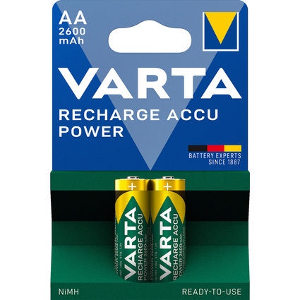VARTA Pile NiMH "Rechargeable Accu", Mignon (AA), 2 600 mAh