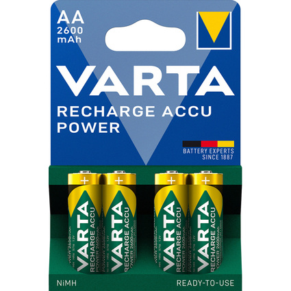 VARTA Pile NiMH "Rechargeable Accu", Mignon (AA), 2 600 mAh