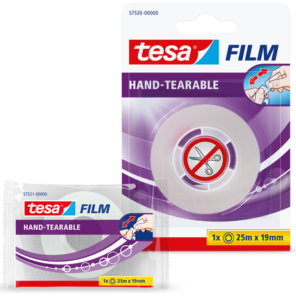 tesa Film Ruban adhsif, dchirable  main, transparent