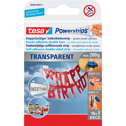 tesa Powerstrips DECO, fixation: maxi 0,2 kg, transparent