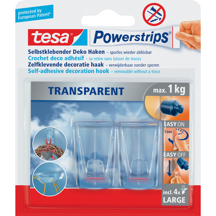 tesa Powerstrips CROCHET DECO adhsif XL, pour max. 1 kg