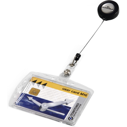 DURABLE Porte-badge, rigide, avec porte-carte, 85 x 54 mm