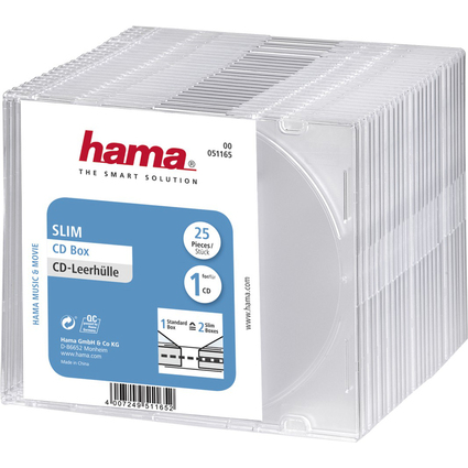 hama Botier vide CD "Slim", Slim case, bote en plastique