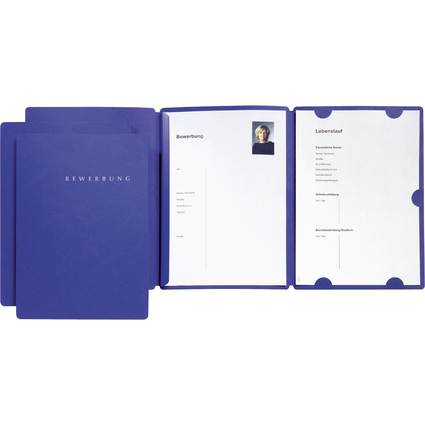 PAGNA Bewerbungsmappe "Select", DIN A4, aus Karton, blau
