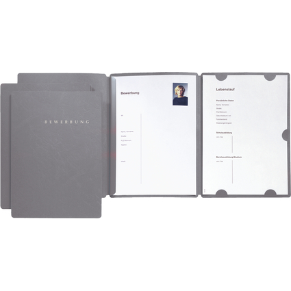 PAGNA Bewerbungsmappe "Select", DIN A4, aus Karton, grau